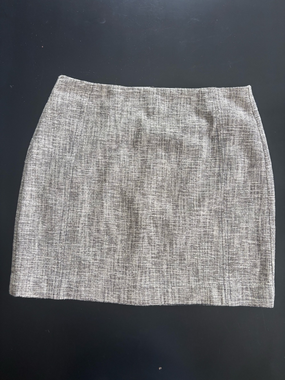LOFT Tweed-Effect Gray Beige Skirt